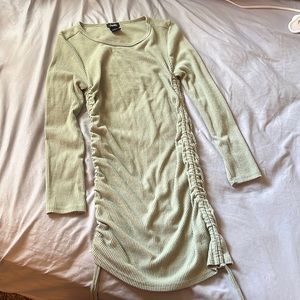green scrunch dress